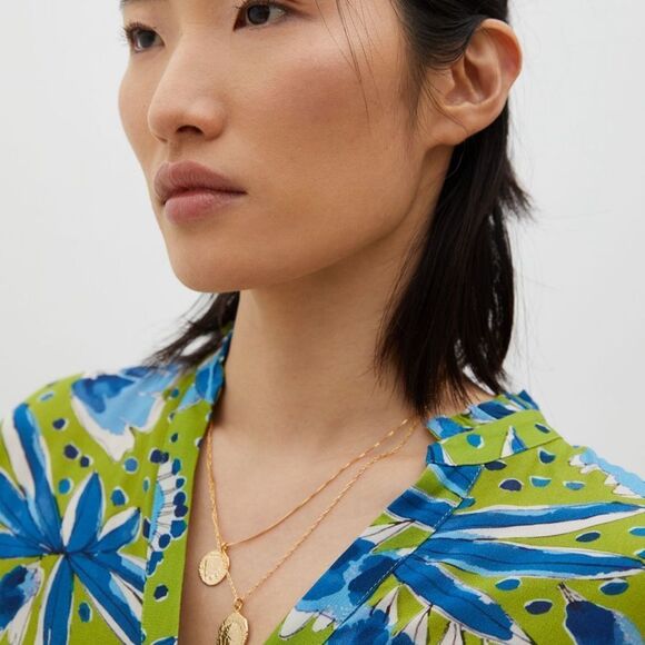 VERA FOR ANTHROPOLOGIE Valley Flutter-Sleeved Buttondown Women’s Size Medium - Picture 2 of 12